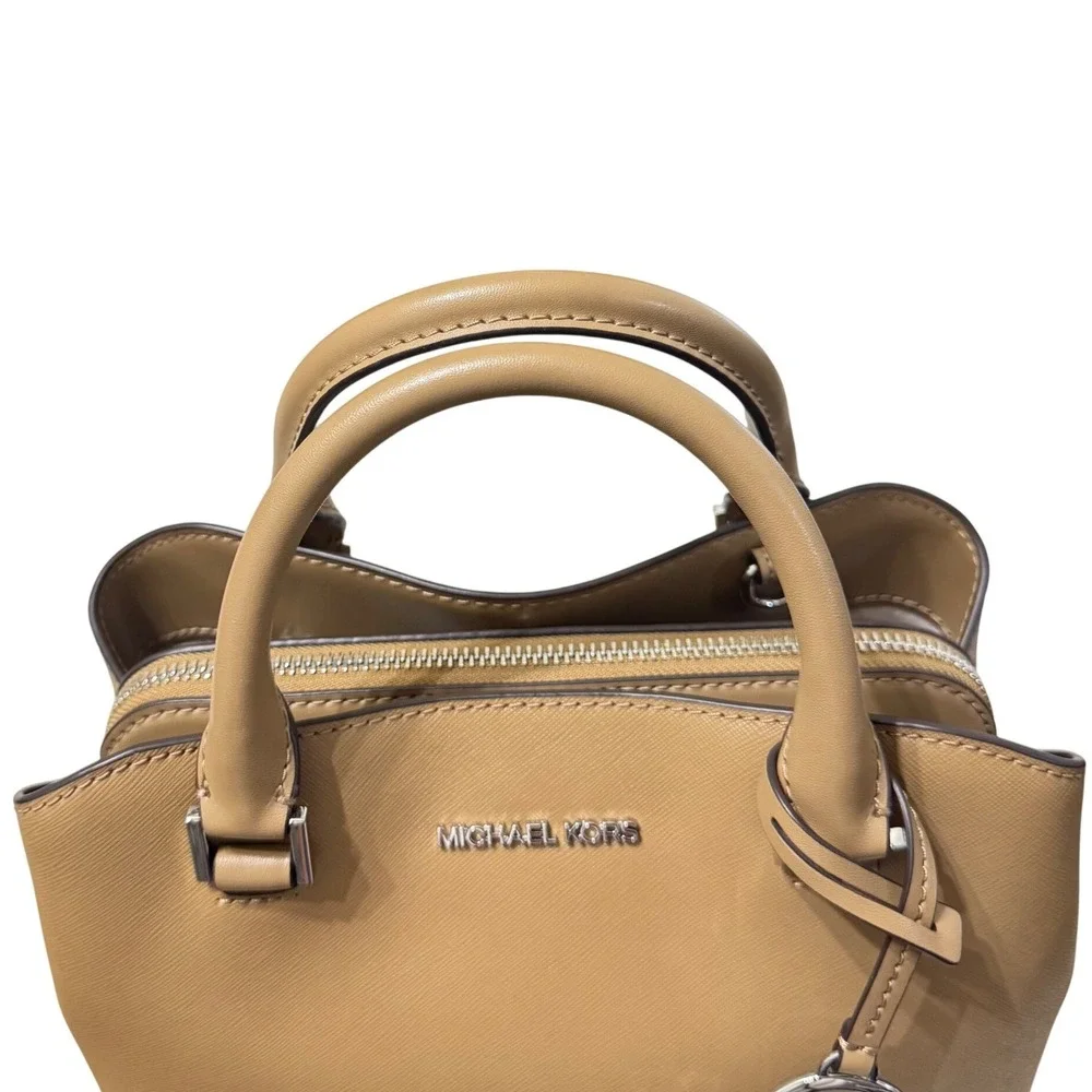 Michael Kors Small Camille Dark‎ Khaki saffiano Leather Satchel Handbag
